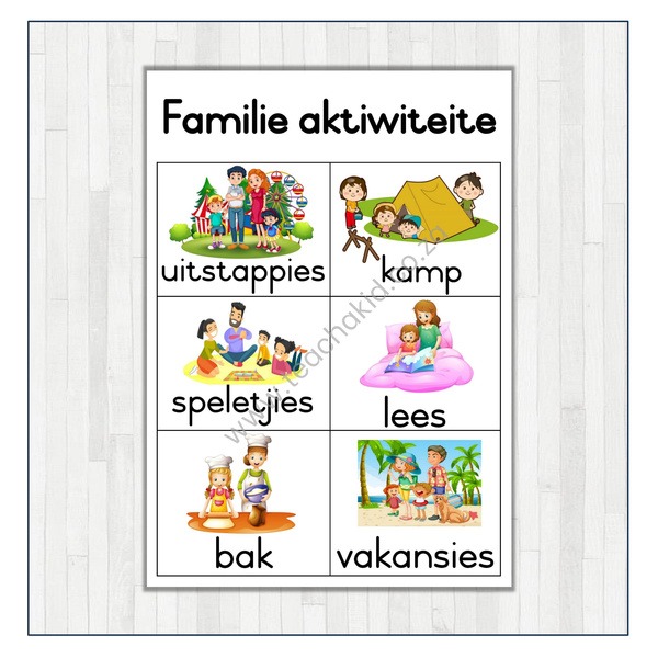 Familie Aktiwiteite Plakkaat (printed)