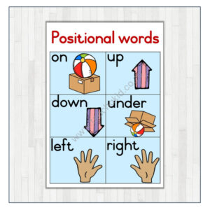 Positional words Poster (printed) – Teachakid