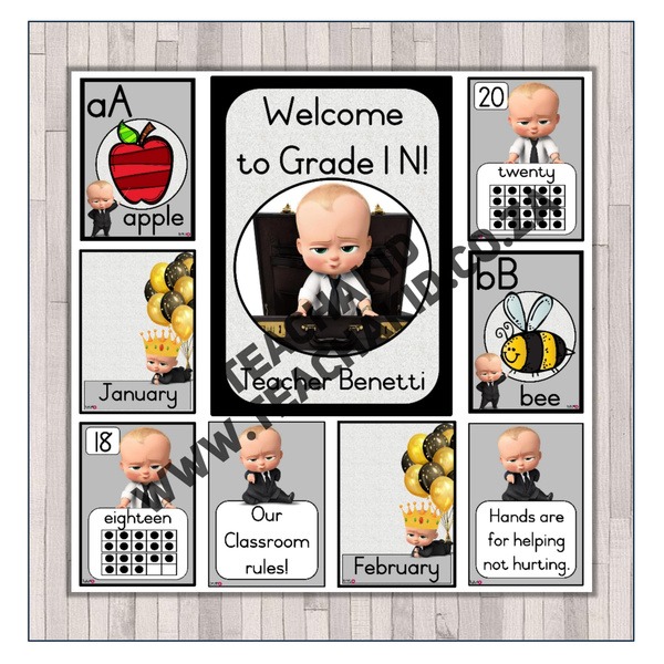 Boss Baby in grey Theme Set (printed)
