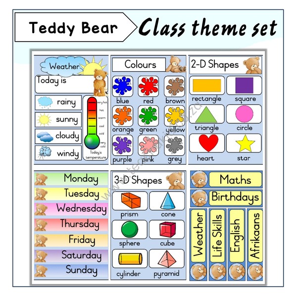 Teddy Bear Class Theme Set (printed)