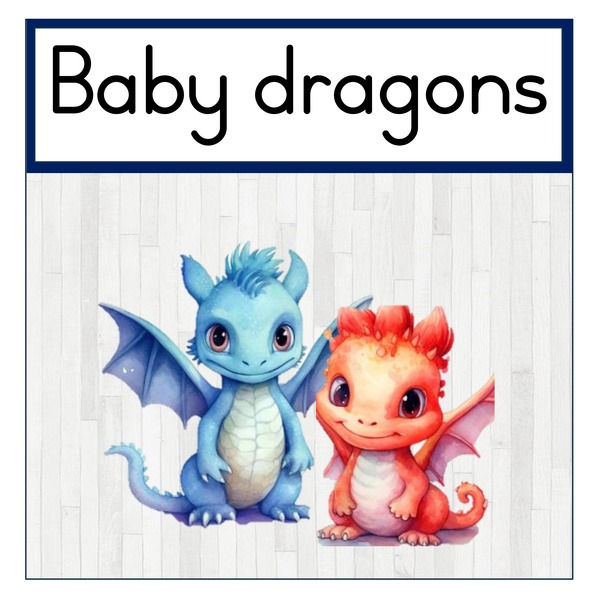 Baby dragons Class Theme Set (printed)