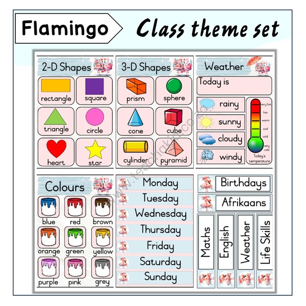 Flamingo Theme Set (printed)