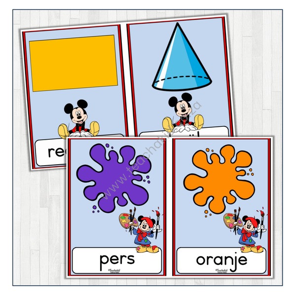 Colours and Shapes in Afrikaans – Mickey Mouse (PDF)