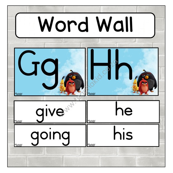 Angry Birds English Word Wall (PDF)