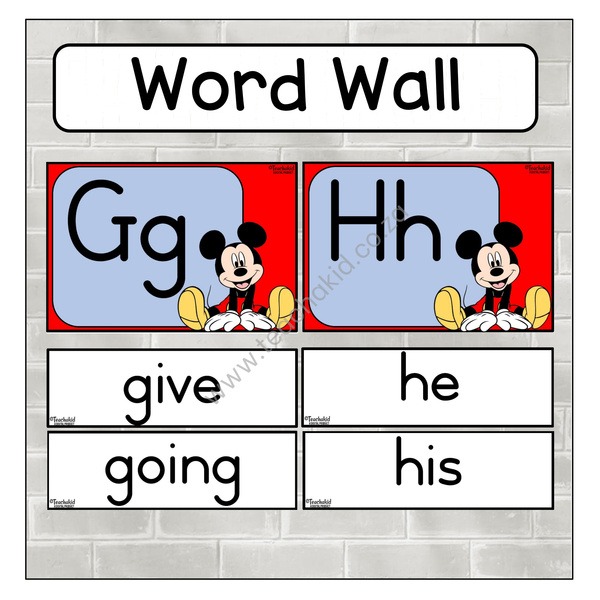 Mickey Mouse English Word Wall (PDF)