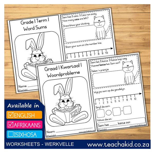 Term 1 Grade 1 Word sums-Woordprobleme (digital)