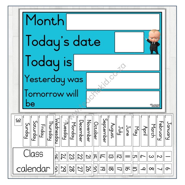 Boss Baby blue English Class Calendar (PDF)