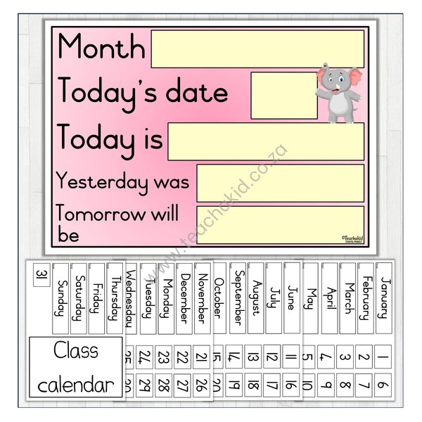 Elephant English Class Calendar (PDF)