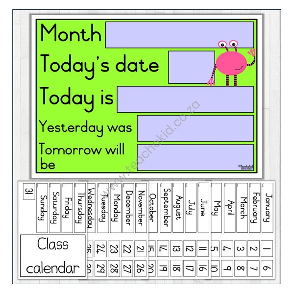 Monster English Class Calendar (PDF)