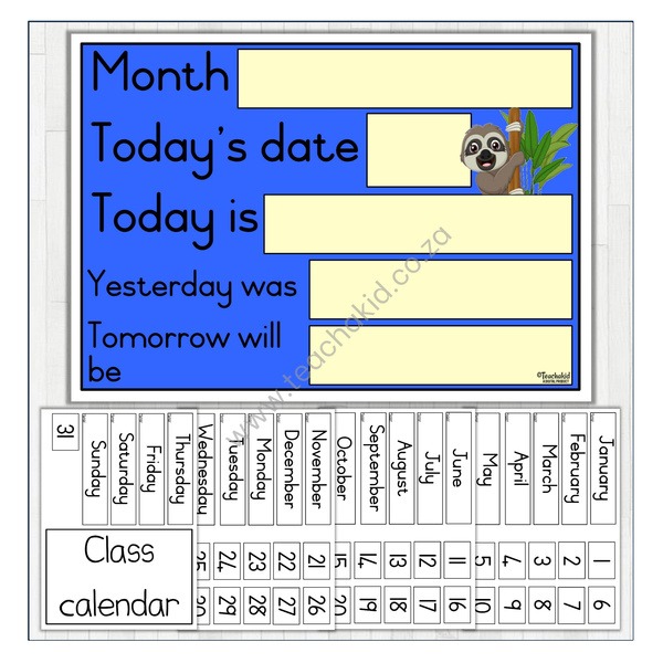 Sloth English Class Calendar (PDF)