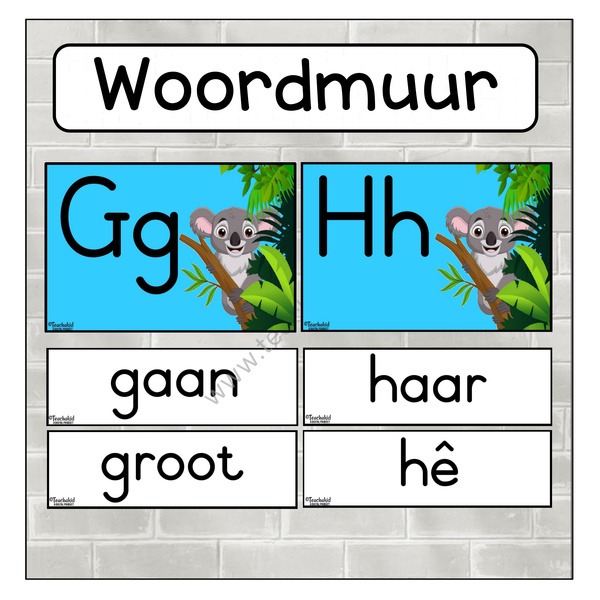 Koala Afrikaans Word Wall (PDF)