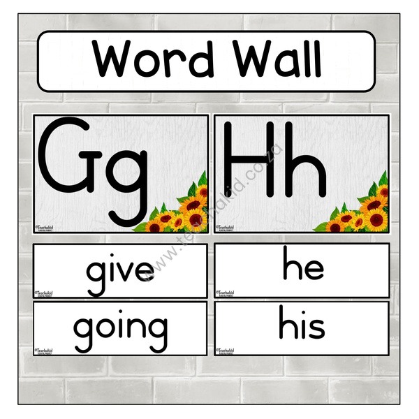 Sunflower English Word Wall (PDF)