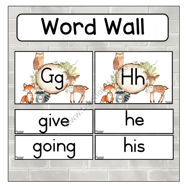 Woodlands English Word Wall (PDF)