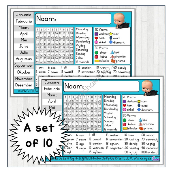 Boss baby Afrikaans Place Mat Set 02 (printed)