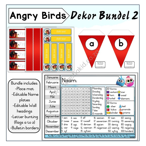 Angry Birds Afrikaans Decor Bundle 02 (PDF)