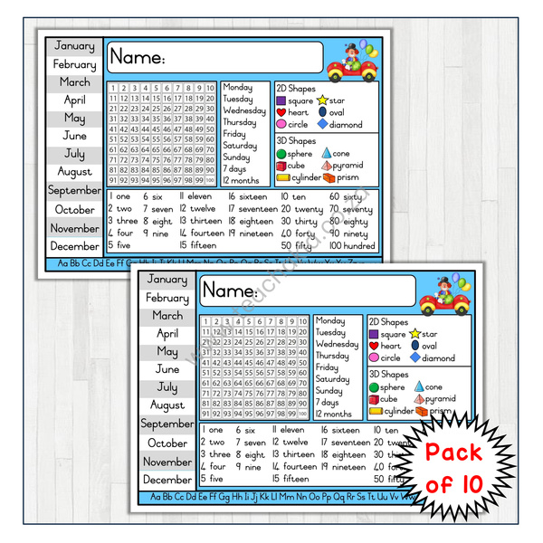 Circus English Place Mat Set 02 (printed)