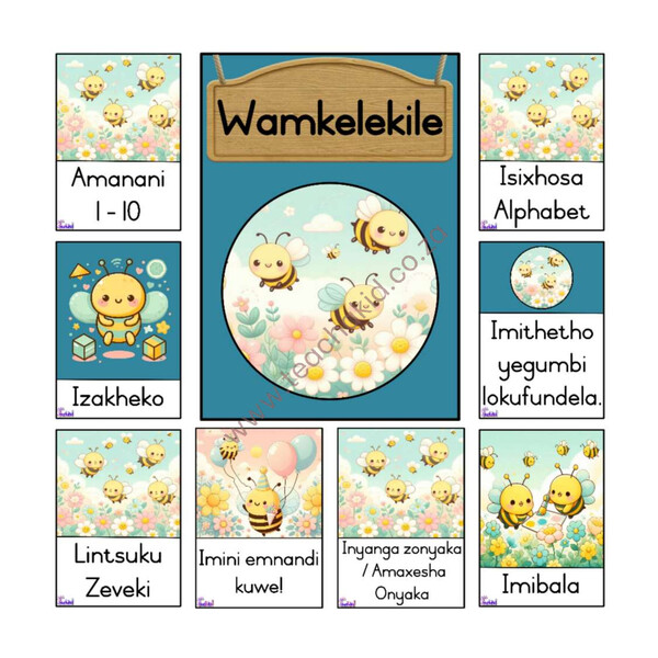 Pastel Bee Theme Set in Xhosa – Preschool (printed)