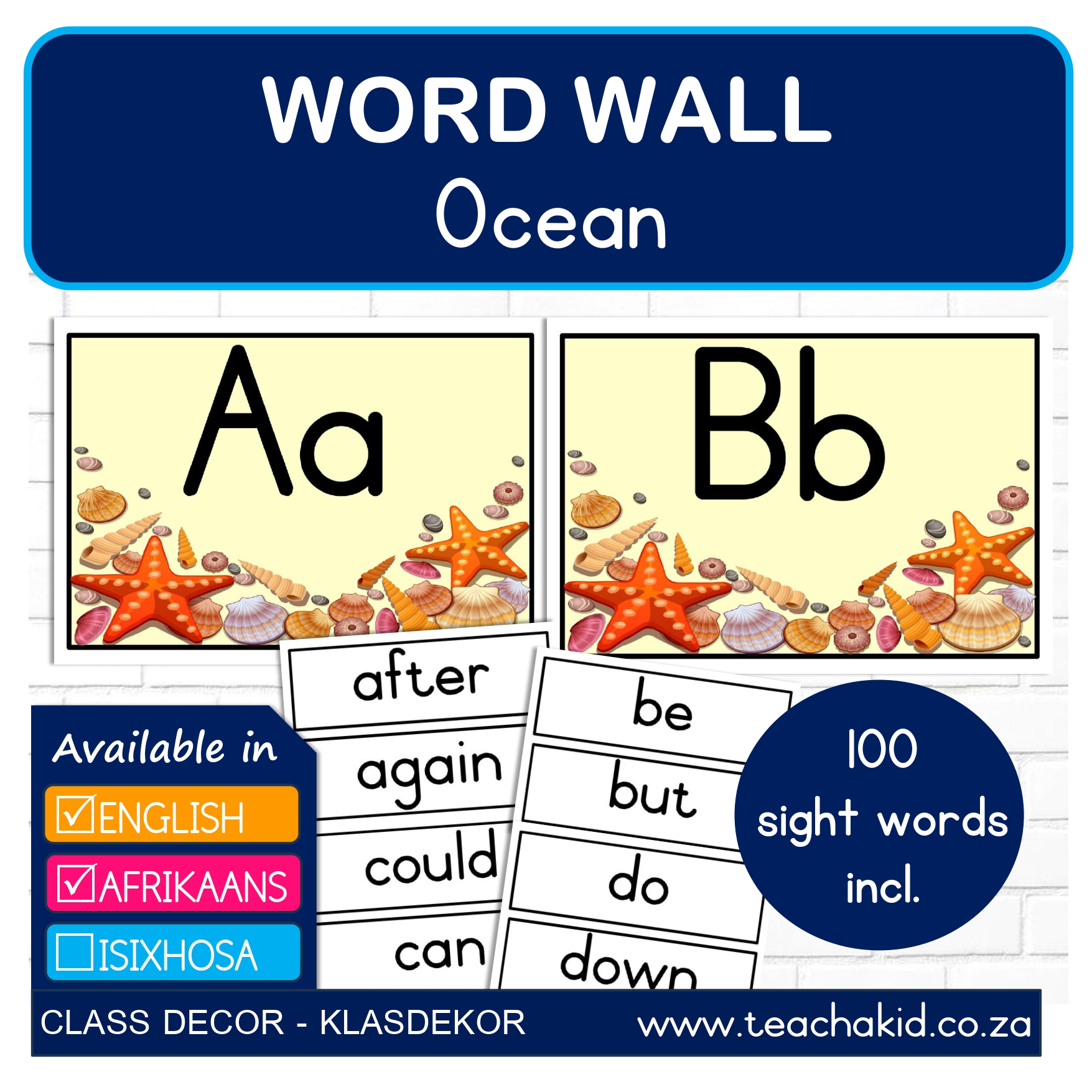 Word Wall Ocean-Oseaan (digital)