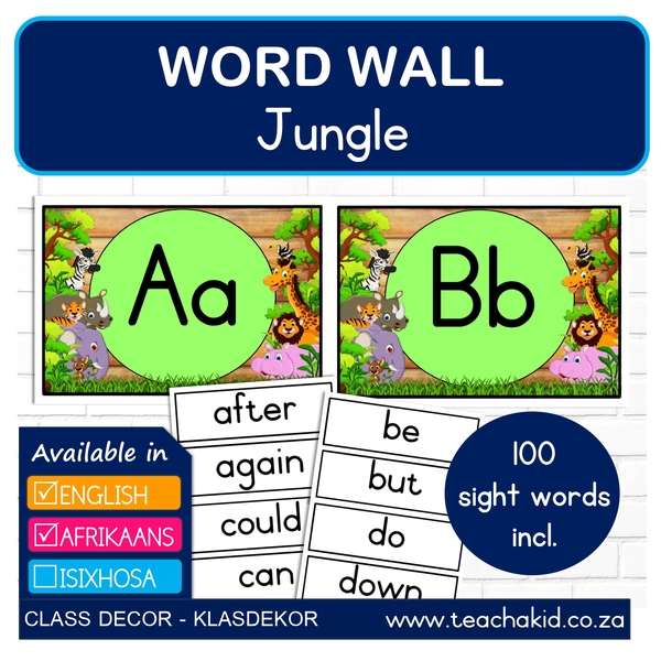 Word Wall Jungle-Oerwoud (digital)