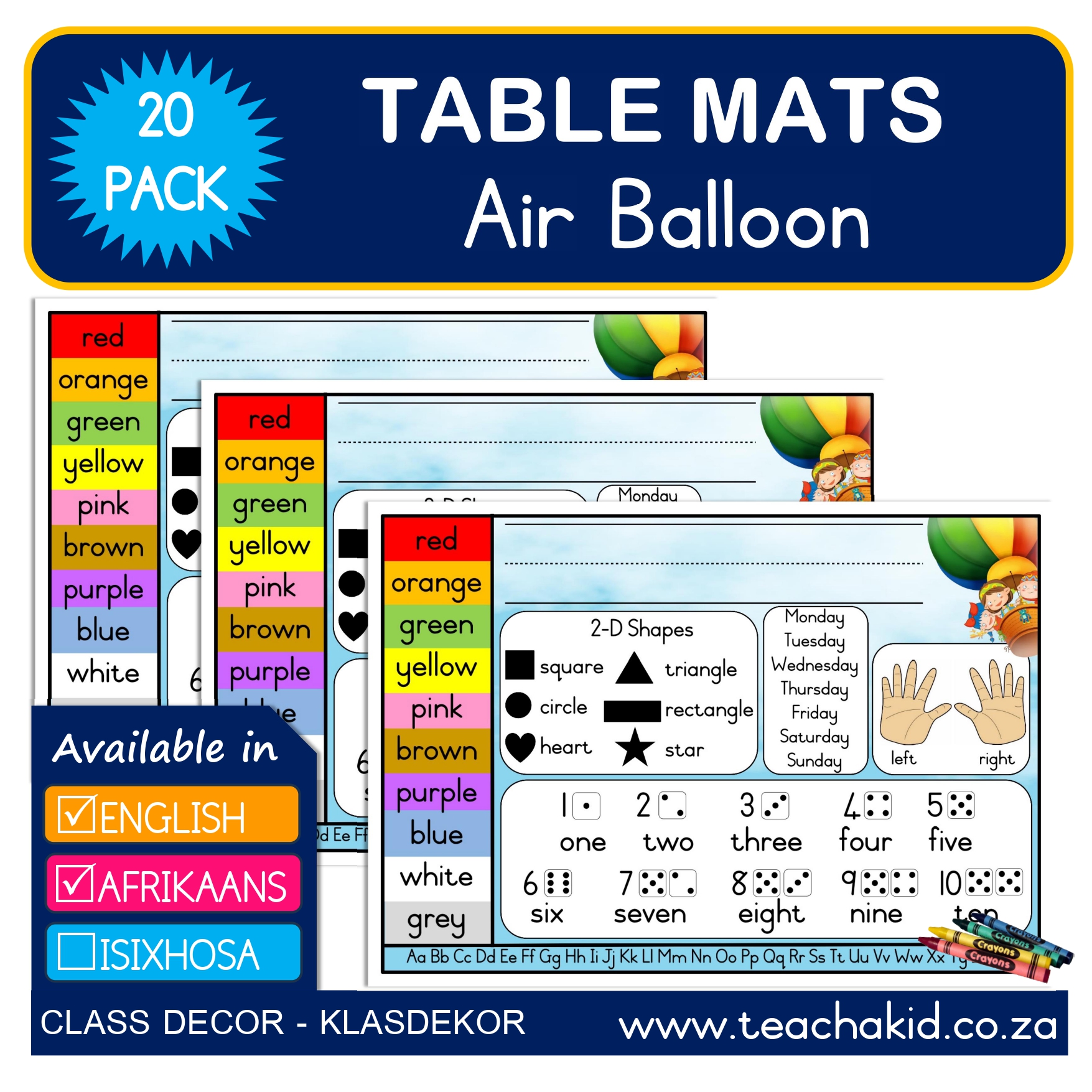 Table mat Air balloon-Lugballon 01