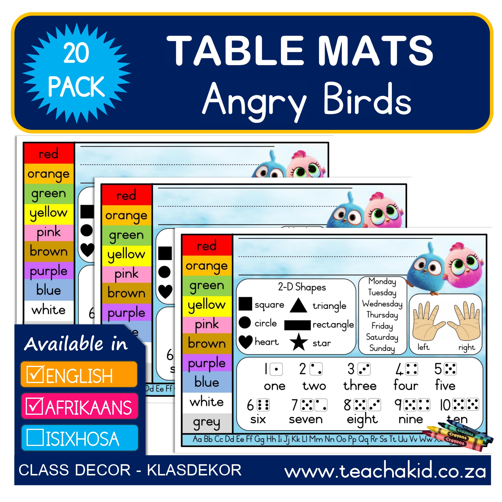 Table mat Angry Birds 01