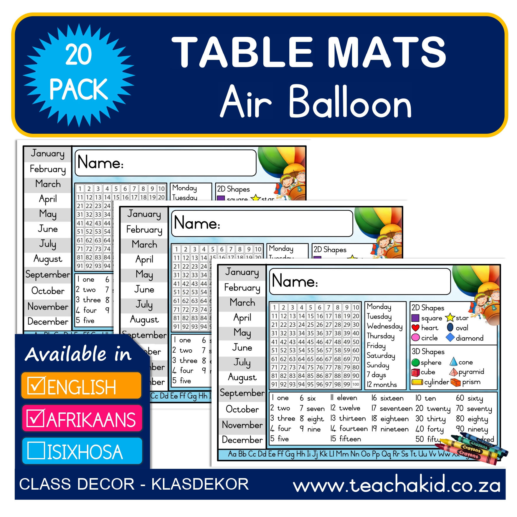 Table mat Air balloon-Lugballon 02