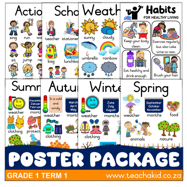 Term 1 Poster package in English for Grade 1 (printed)