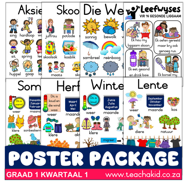 Term 1 Poster package in Afrikaans for Grade 1 (printed)