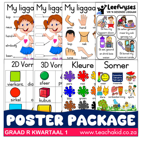 Term 1 Poster package in Afrikaans for Grade R (printed)