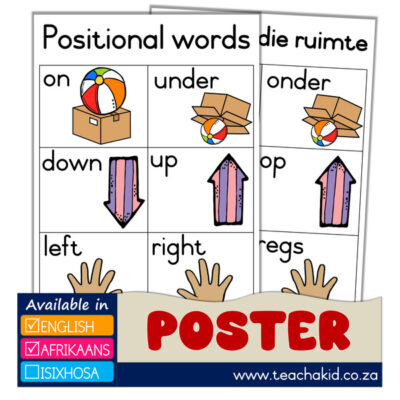 Positional words - Posisie in die ruimte 01