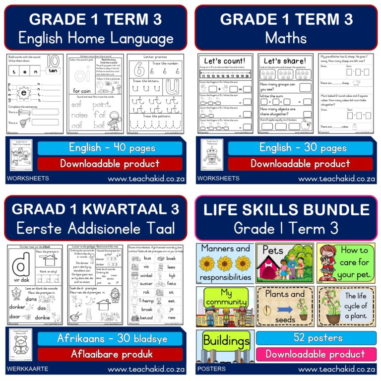 Grade 1 Term 3 All in one package (PDF) - Teachakid