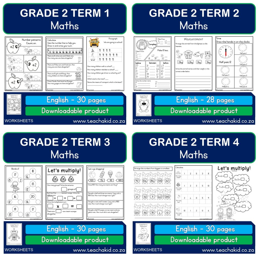 Grade 2 Maths year package (PDF) - Teachakid