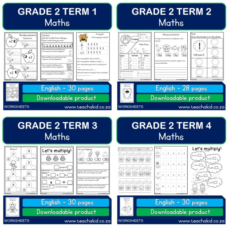 Grade 2 Maths Chart.pdf Grade 2 Maths year package (PDF) - Teachakid