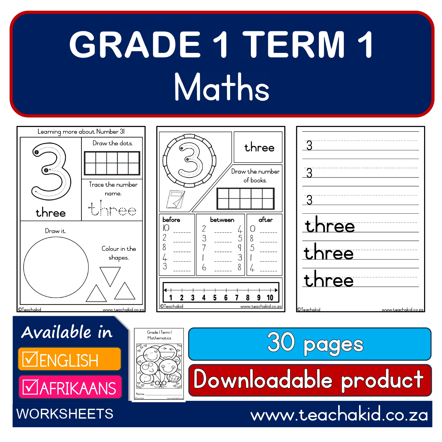 Grade 1 Term 1 Maths-Wiskunde (PDF)