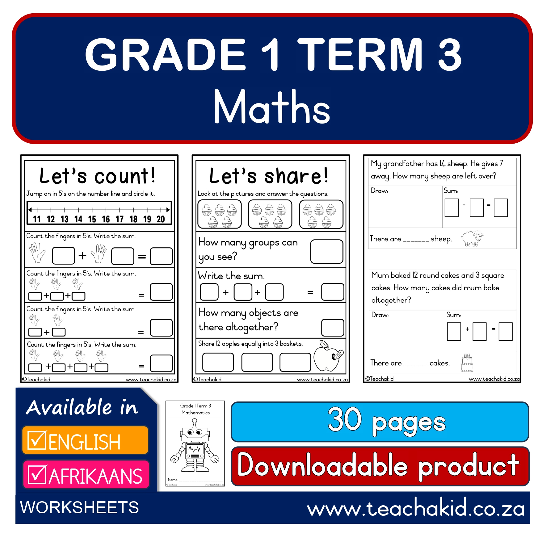 Grade 1 Term 3 Maths-Wiskunde (PDF)