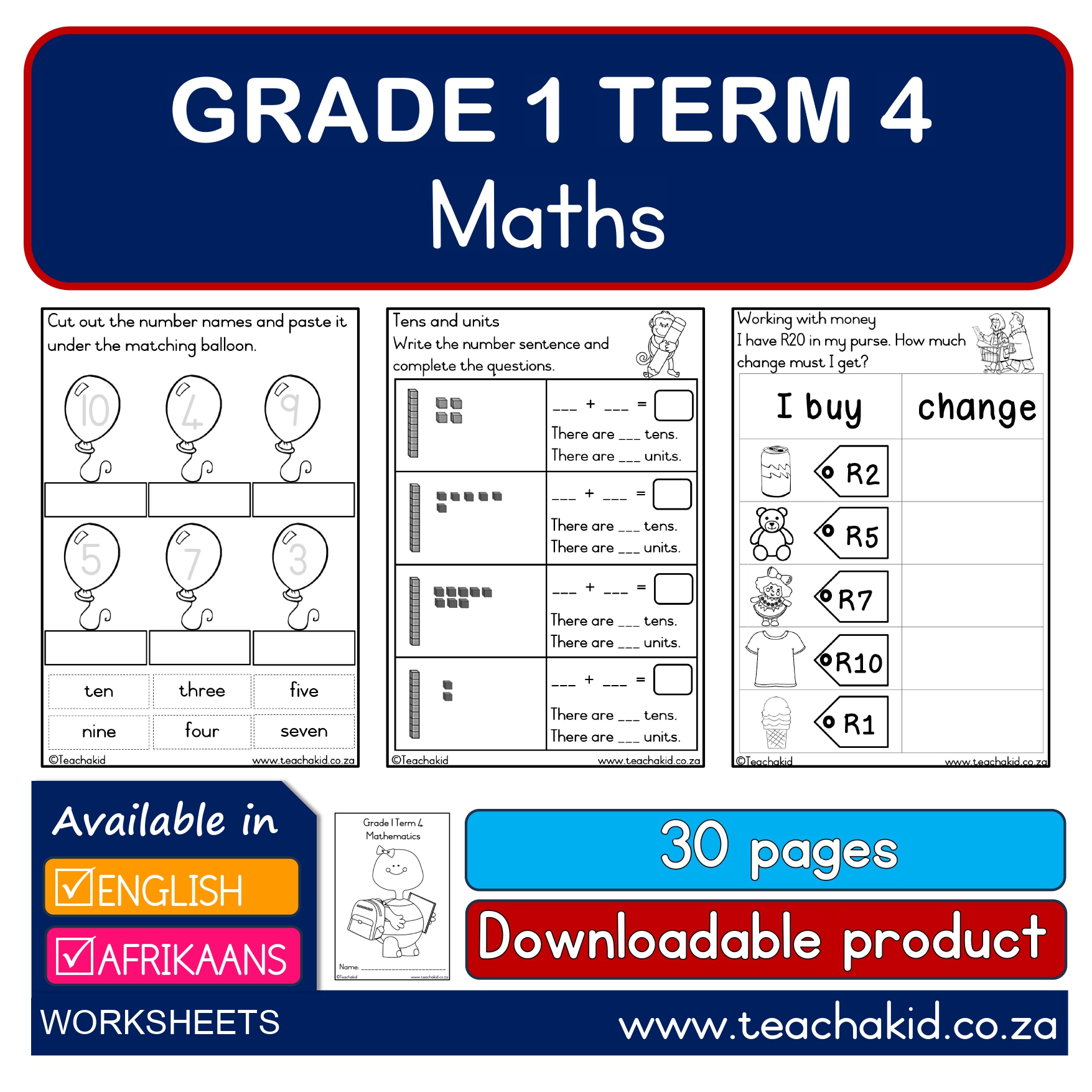 Grade 1 Term 4 Maths-Wiskunde (PDF)