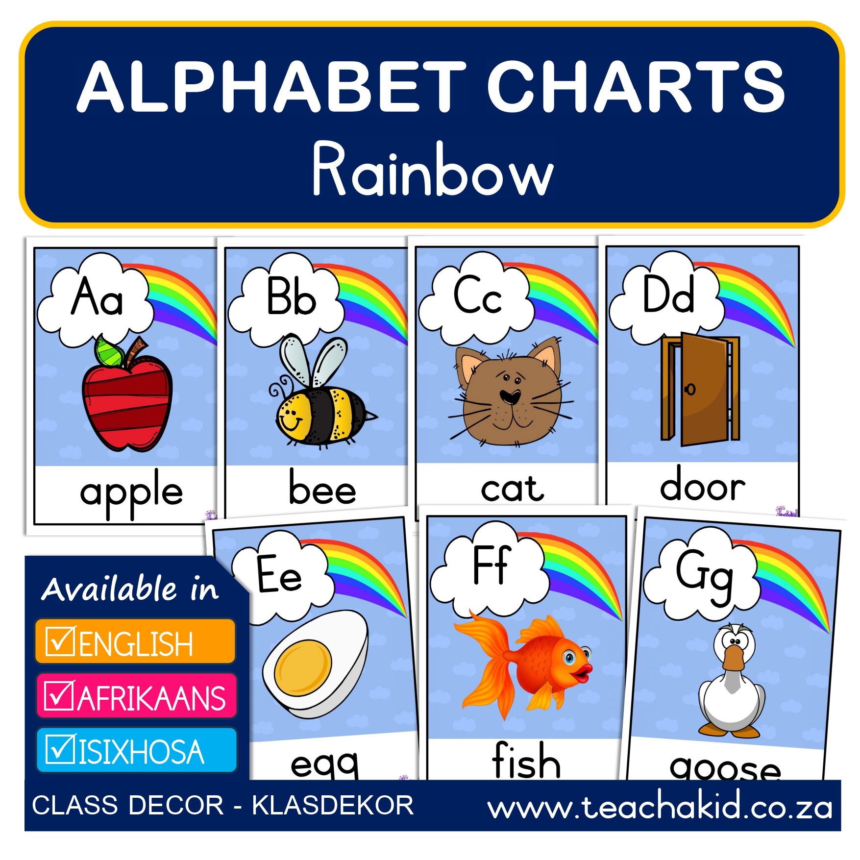 Alphabet Rainbow-Reënboog