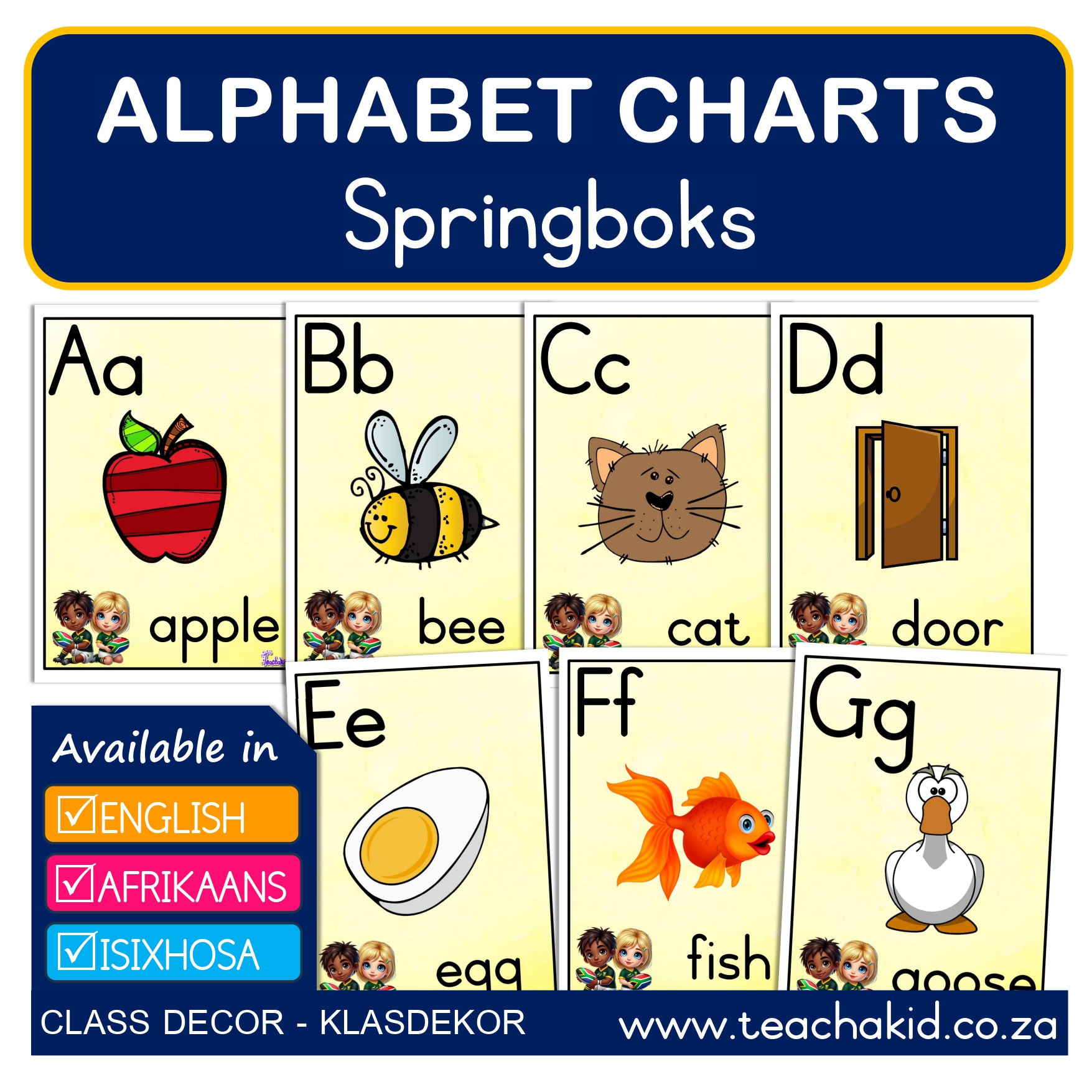 Alphabet Springboks-Springbokke