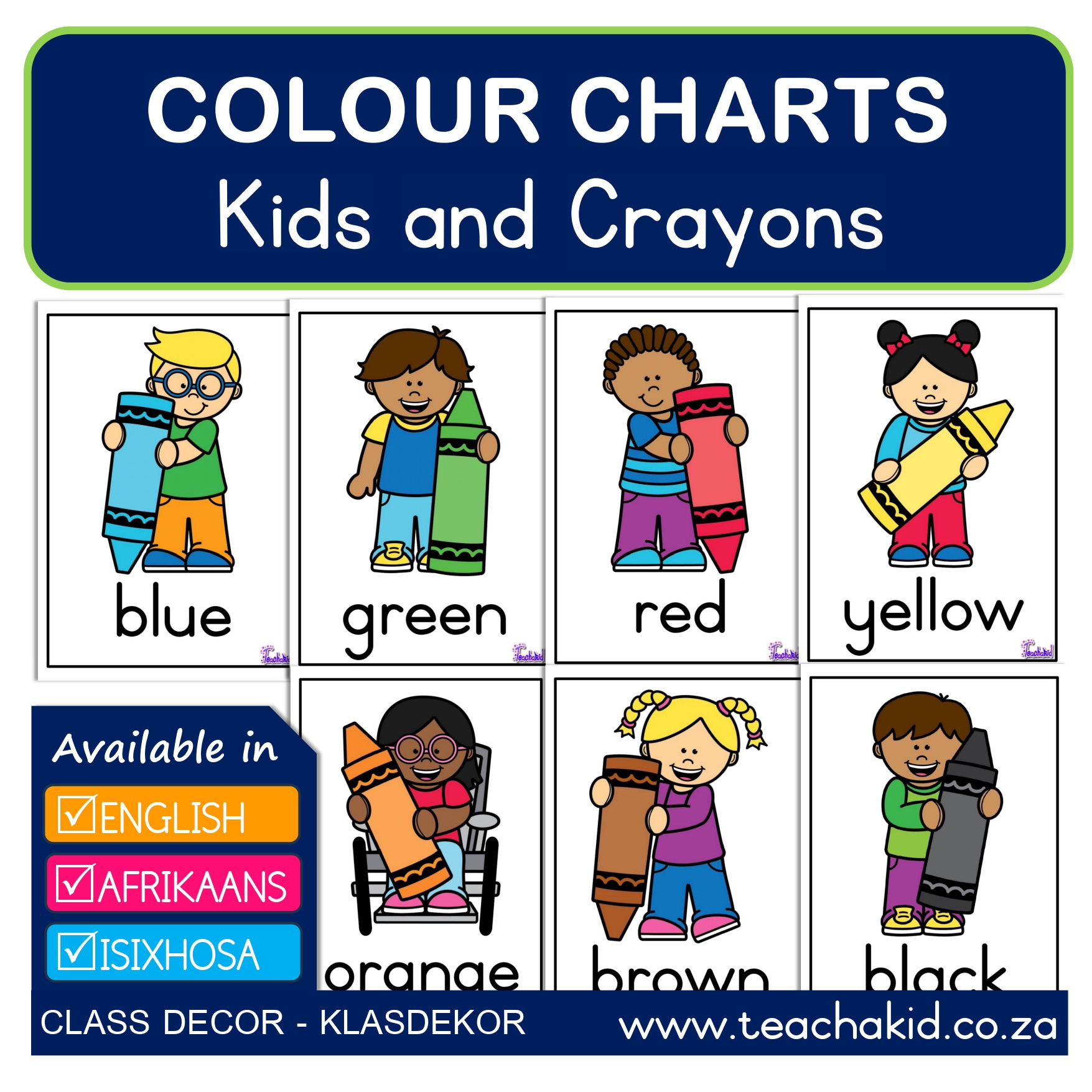 Colours Kids and crayons-Kinders en Kryte