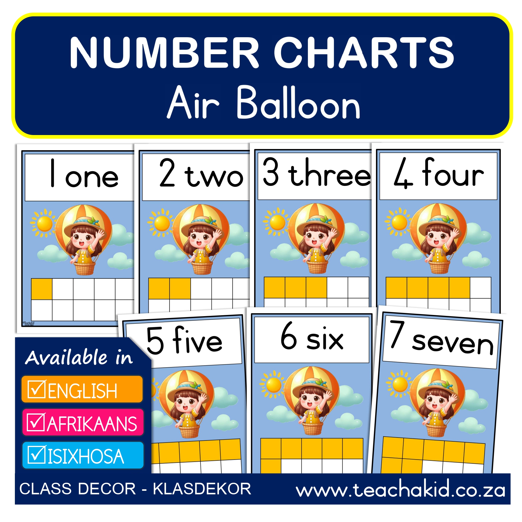 Numbers 1 to 10 Air balloon-Lugballon (digital)