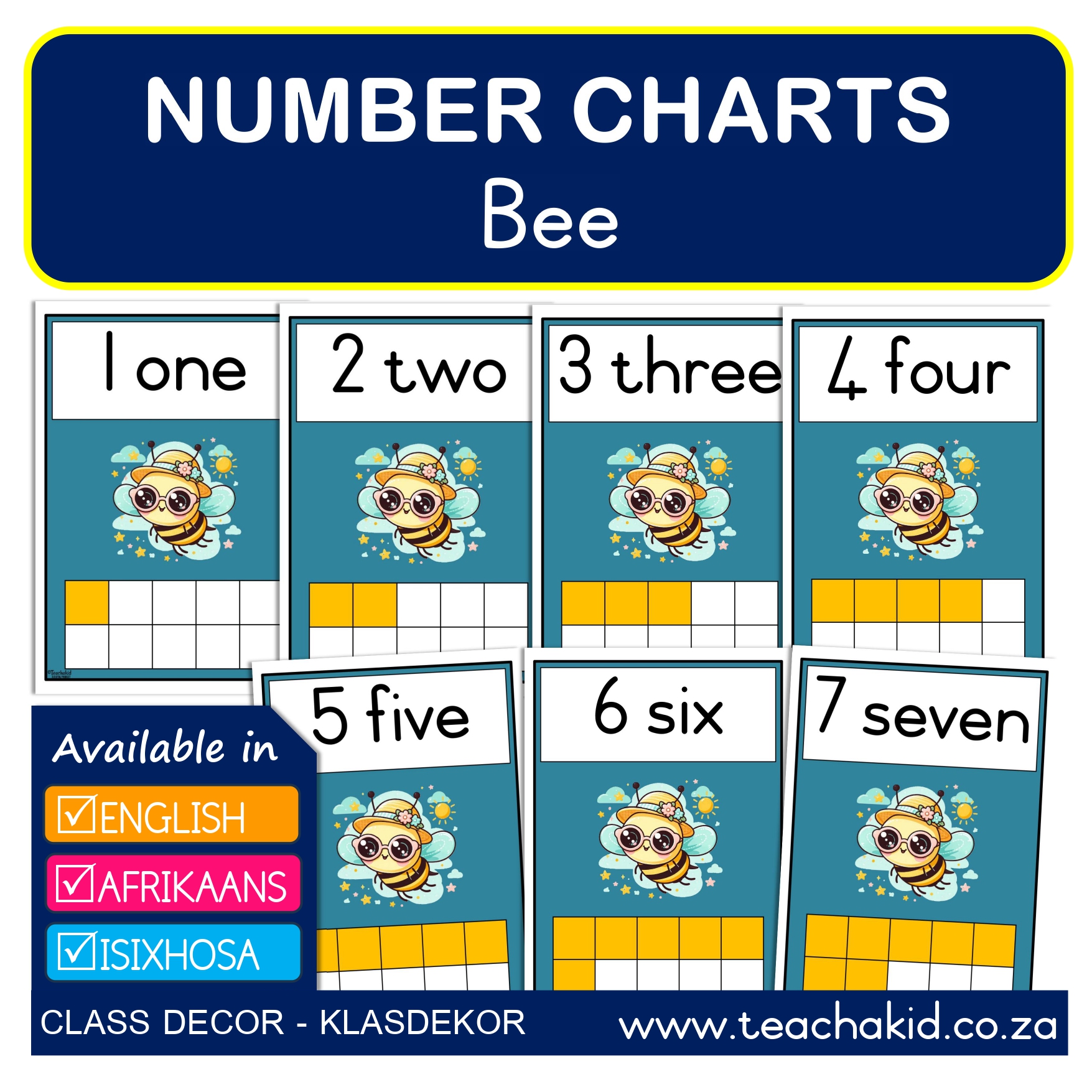 Numbers 1 to 10 Bee-Bytjie (digital)