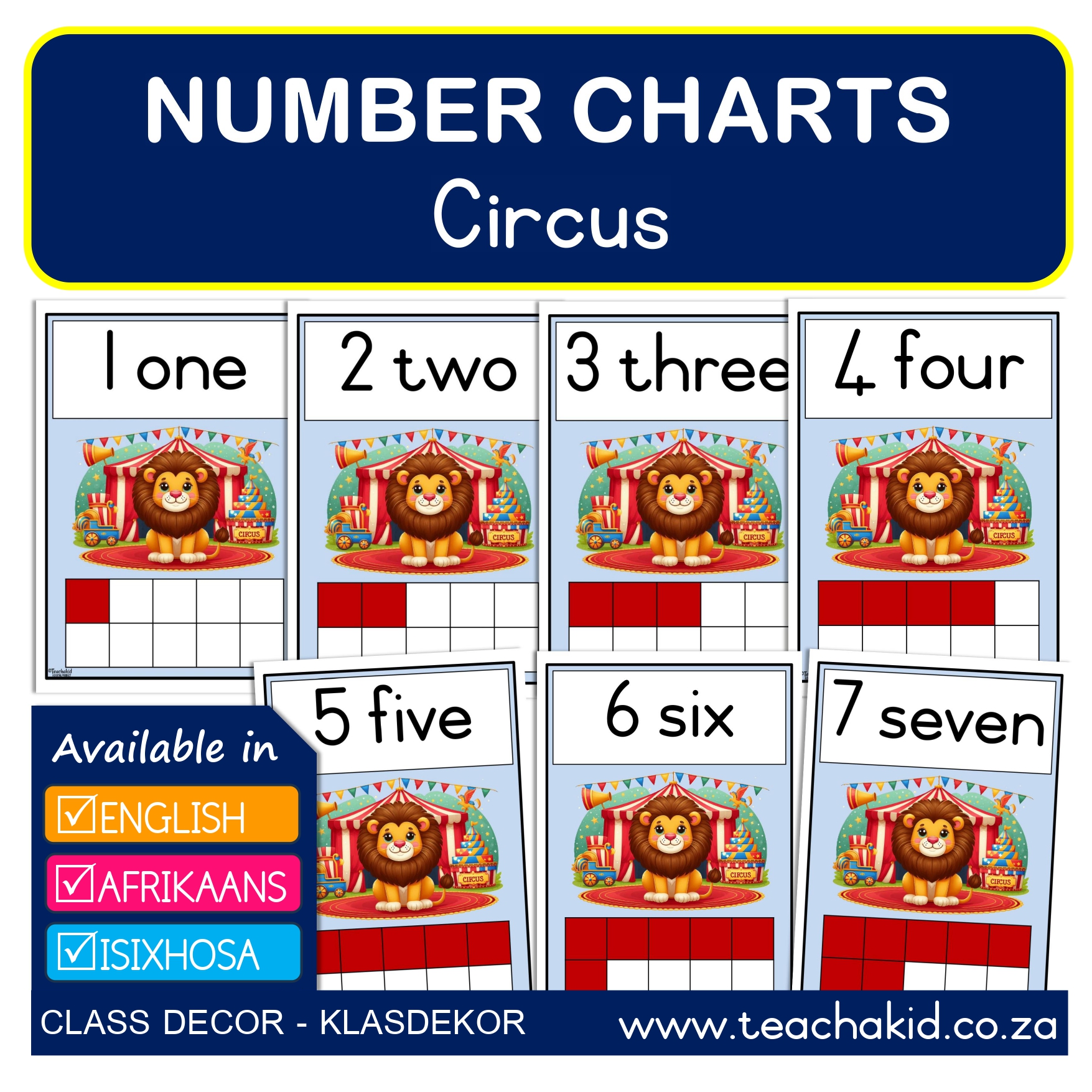 Numbers 1 to 10 Circus-Sirkus (digital)