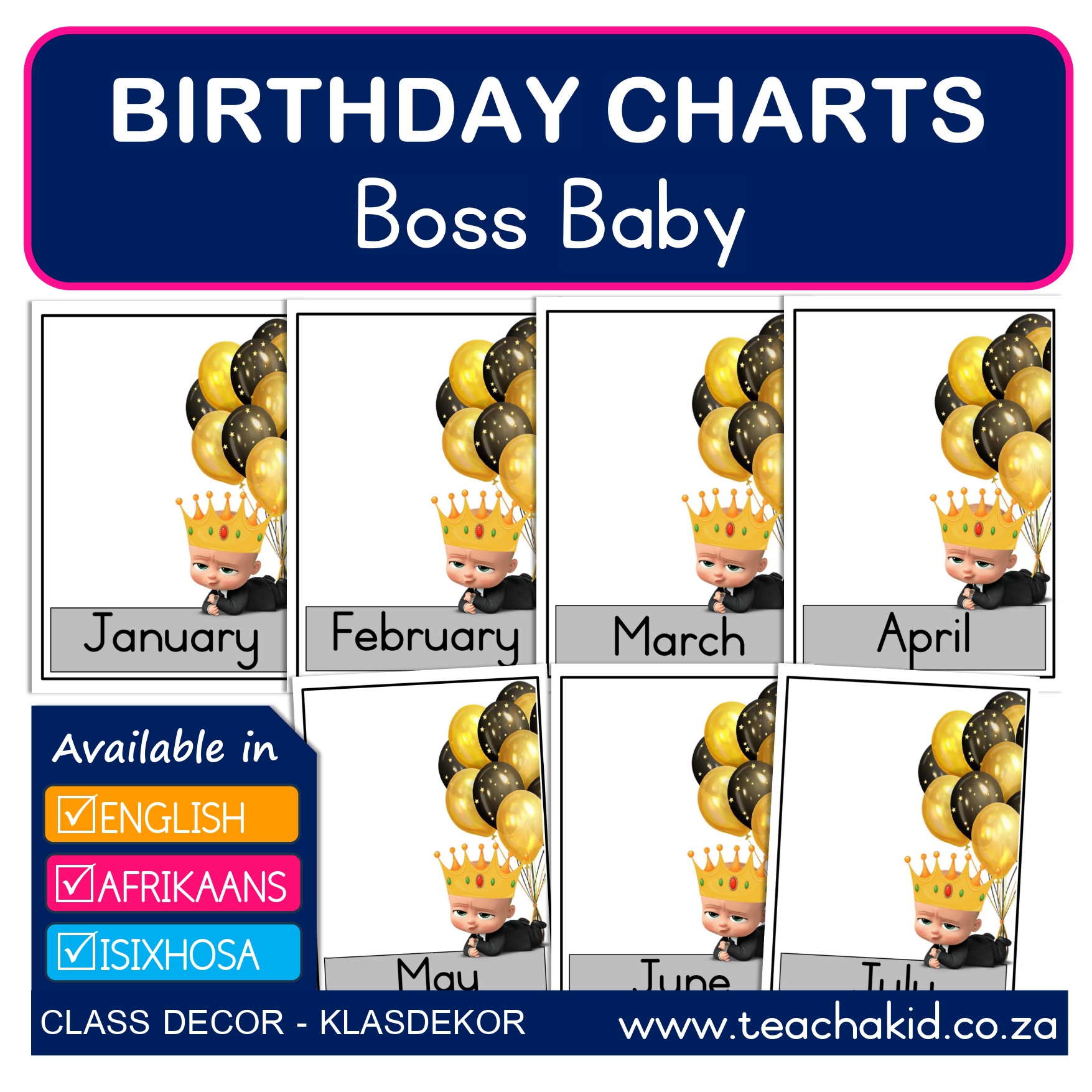 Birthdays Boss Baby in grey