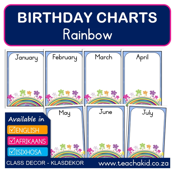 Birthdays Rainbow-Reënboog