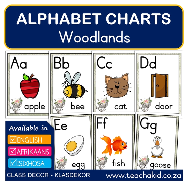 Alphabet Woodlands-Diere in die woud