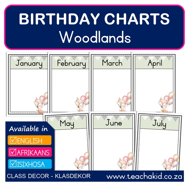 Birthdays Woodlands-Diere in die woud