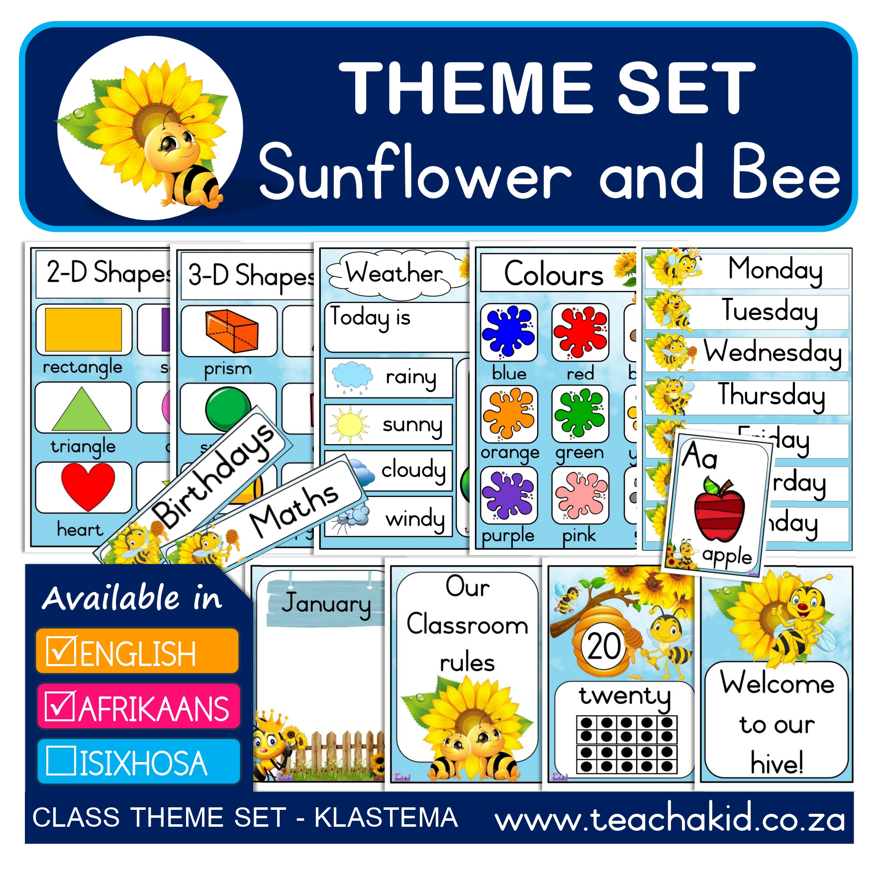Sunflower and Bee – Sonneblom en bytjie