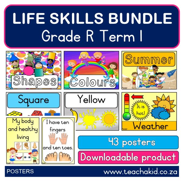 Grade R Term 1 Life Skills bundle (PDF) - Teachakid