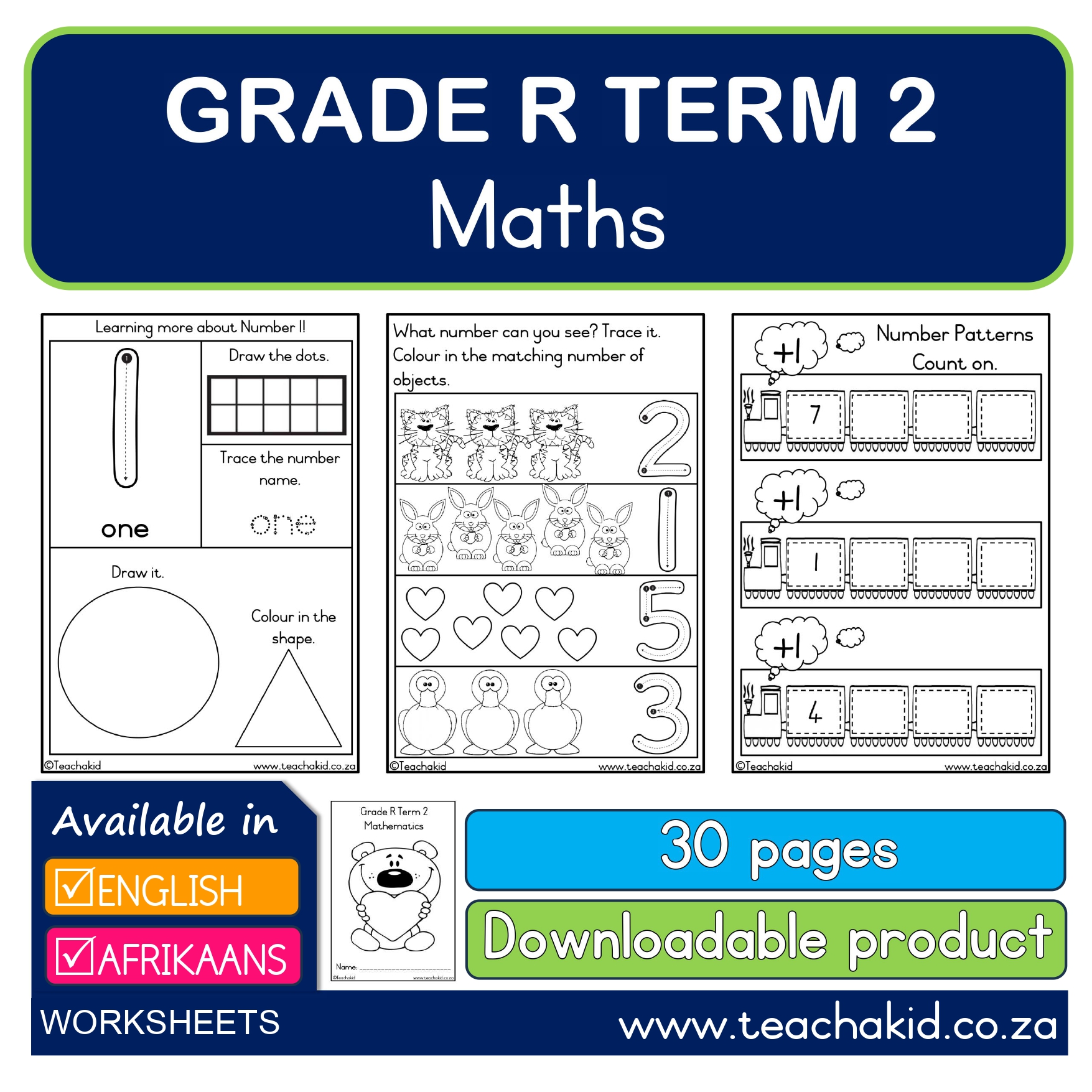 Grade R Term 2 Maths-Wiskunde (PDF)