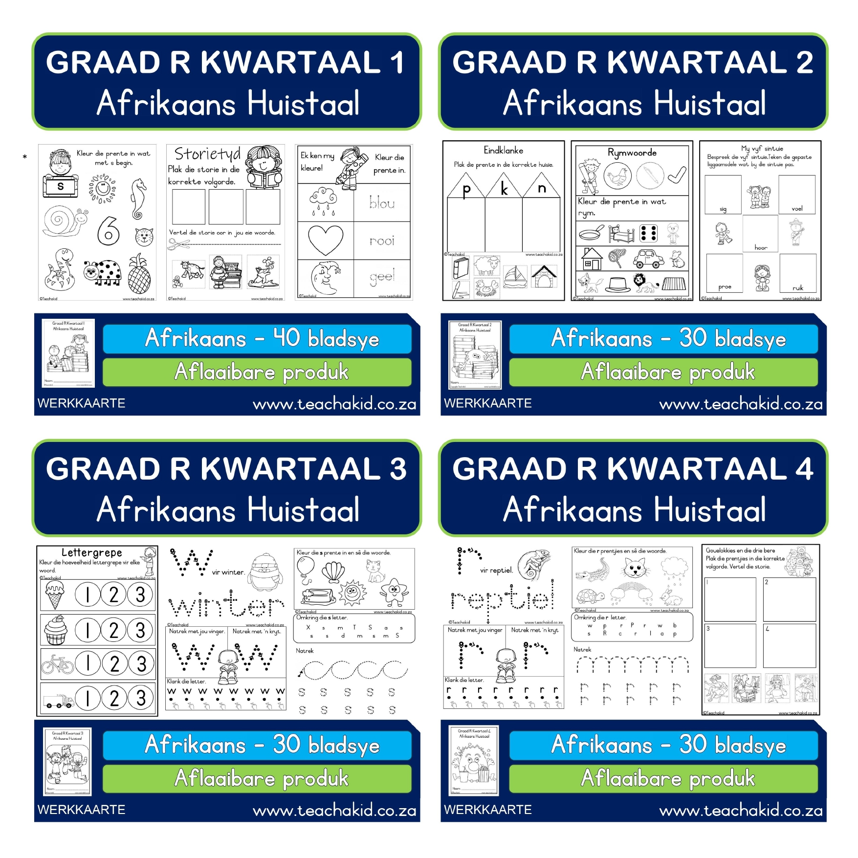 Grade R Home Language year package (PDF) - Teachakid